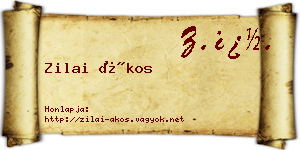Zilai Ákos névjegykártya
